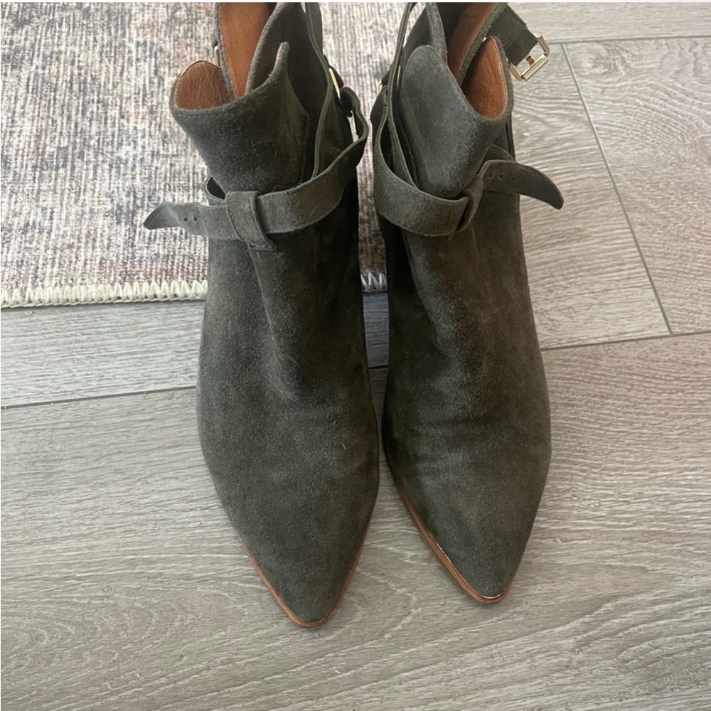 Jeffrey Campbell Olive Suede Booties